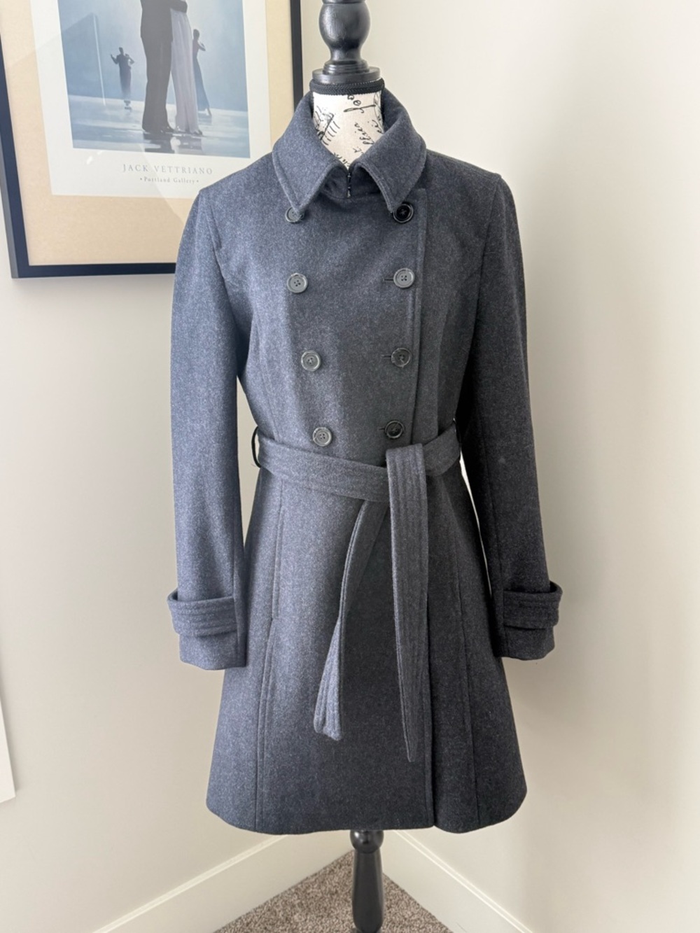 RW&CO. Grey Wool Blend double breasted PeaCoat